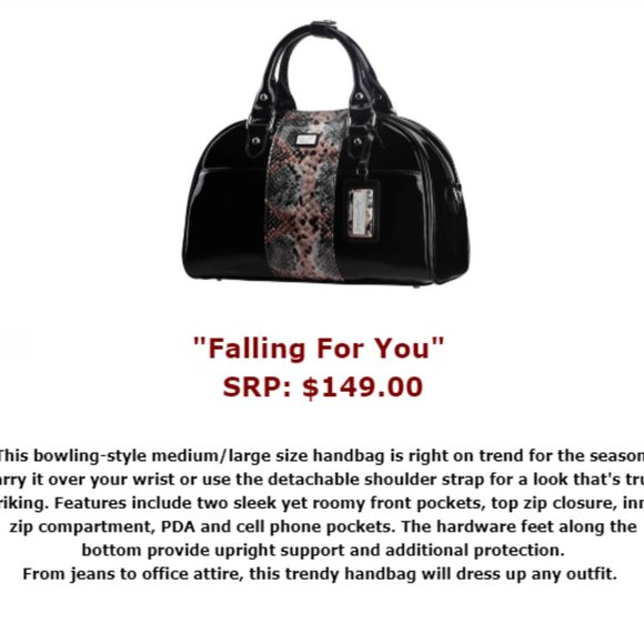 NWT Beijo "Falling For You" handbag Merlot Snake - Picture 9 of 10
